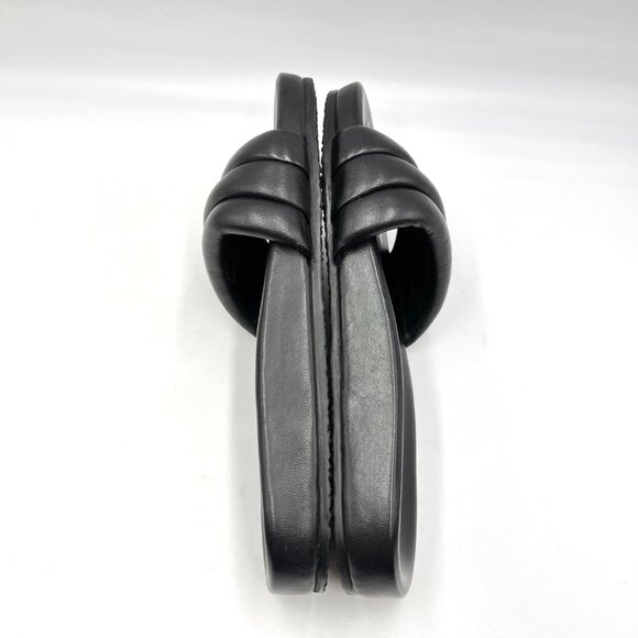 Seychelles‎ Size 7 Low Key Black Leather Slip On Wide Band Slides Sandals Shoes - Picture 8 of 13